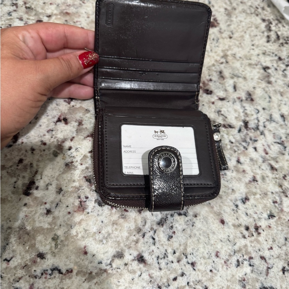 Coach Signature Brown Compact Wallet - Picture 8 of 8